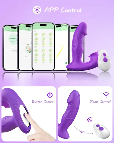 Miniatura 7 de Juguete Vibrador Rosa para Mujer, Estimulador Consolador de Succión con 9 Modos de Vibradores Succionadores, Control Remoto Estimulación del Punto G