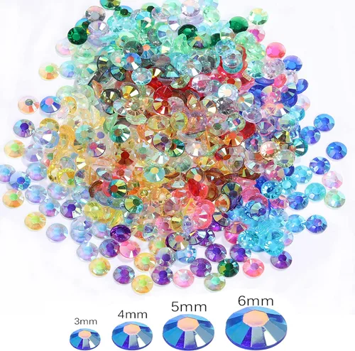 Miniatura 4 de 5000 diamantes de imitación de resina de 0.157 in, diamantes de imitación transparentes con parte trasera plana para manualidades, diamantes de Rosa