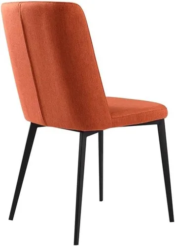 Miniatura 6 de Armen Living Silla de comedor Maine, tapicería de tela naranja, altura del asiento de 18.5 pulgadas