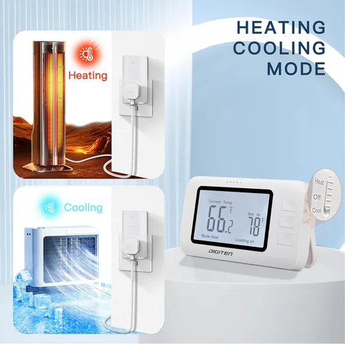 Miniatura 4 de Termostato inalámbrico para casa, controlador remoto de temperatura SENSTREE con enchufe de control de temperatura, soporte para modo