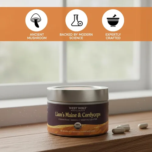 Miniatura 4 de Cápsulas de hongos de melena de león y Cordyceps, 120 cápsulas veganas, USDA Organic, 2.12 oz