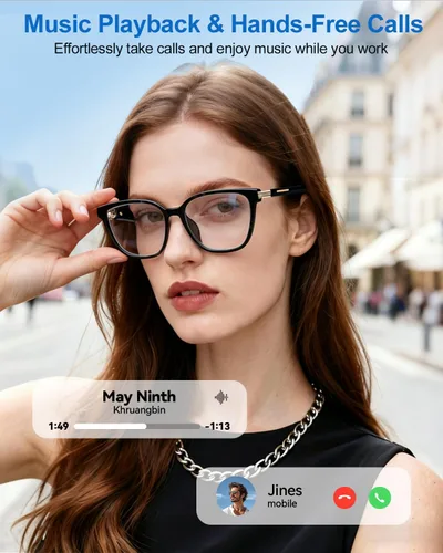 Miniatura 3 de Al - Lentes inteligentes para hombres y mujeres con traducción en tiempo real, lente de cambio de color, música y llamadas con Bluetooth 5.4