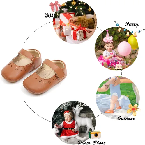 Miniatura 26 de Felix & Flora Zapatos de bebé de suela suave - Zapatos de bebé para caminar, mocasines, suela de goma, zapatos de cuna