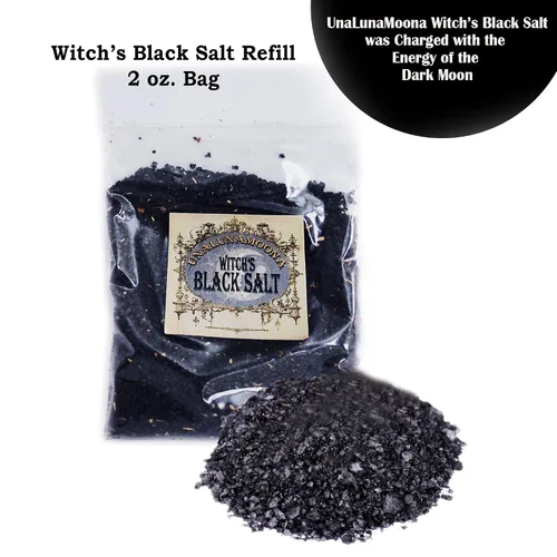 Miniatura 3 de UnaLunaMoona Sal negra ritual, para protección en hechizos wiccanos, brujería y empático. Suministros de bruja-metafísica-brujería, cargados bajo