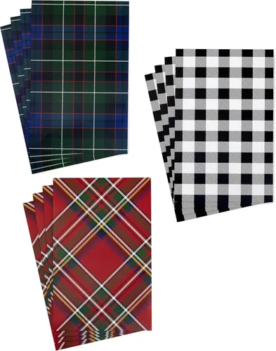 Miniatura 5 de Hallmark Cajas de regalo medianas con tapas (12 cajas de camisas, 3 diseños: cuadros de búfalo, cuadros rojos, tartán verde) para Navidad, fiestas