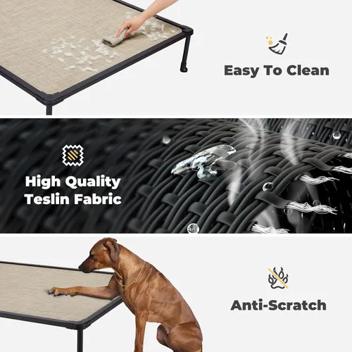 Miniatura 3 de Veehoo Cama Elevada para Perros a Prueba de Masticación - Catre Elevado Refrescante para Mascotas, Malla Transpirable, Lavable y Antideslizante