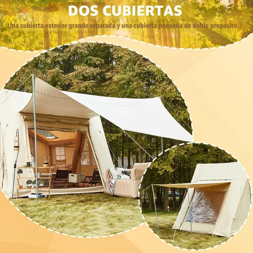 Miniatura 3 de Carpas inflables de 15.7 x 11.8 pies para camping, 8-12 personas 2 habitaciones con tragaluz de TPU, pantalla de película, puerto de aire
