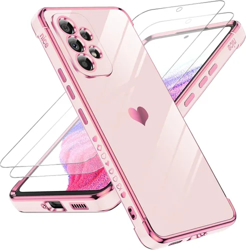 Miniatura 112 de LeYi for Moto G 5G 2025 Case: with Tempered Glass Screen Protector [2 Pcs]+ Full Camera Lens Protection,Love Heart Plating Cute Luxury Soft TPU