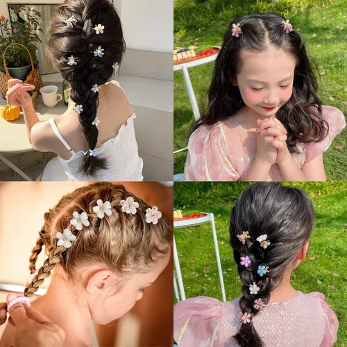 Miniatura 6 de 20 piezas Mini Pinzas para el pelo con flores pequeñas, cristal, diseño de primavera, pinzas para niñas y mujeres, lindos pasadores de pelo