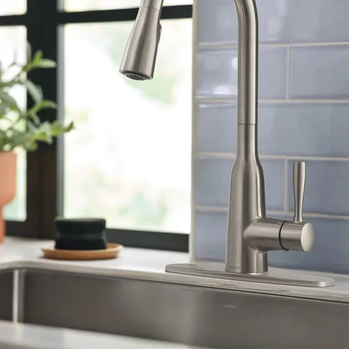 Miniatura 14 de Moen Orivesi Grifo de Cocina de Una Manija de Arco Alto Desplegable Oro Bronce con Power Boost, 87891BZG