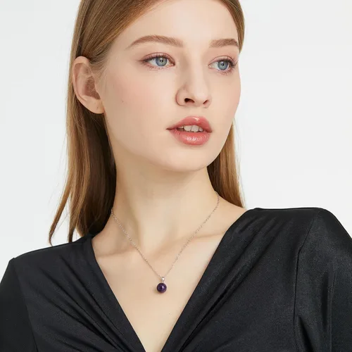 Miniatura 2 de Collar de jade natural para mujer, de plata de ley, ajustable, hecho a mano, con dije de jade verde, collar de cristal curativo, regalo de buena
