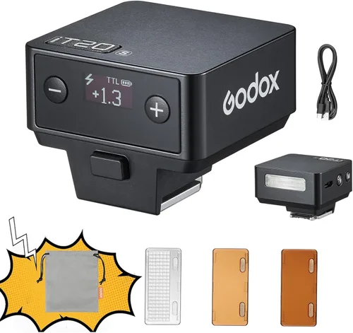 GODOX IT20 C TTL MINI - Luz flash para cámara iFlash, más de 700 destellos y reciclaje de 1.5 s, 6 paradas (potencia de 1/32 a 1/1), batería