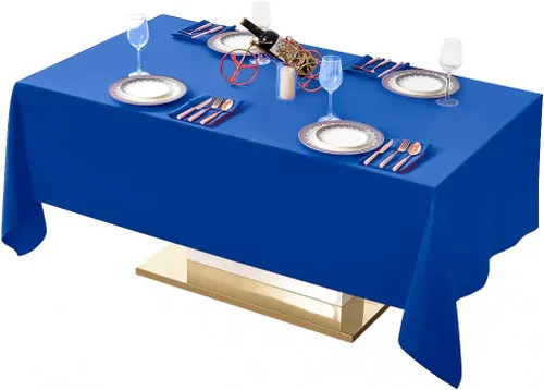 Miniatura 33 de Surmente Mantel cuadrado para mesas cuadradas o redondas, 100% poliéster, 52 x 52 pulgadas, mantel para bodas, banquetes o restaurantes (negro)