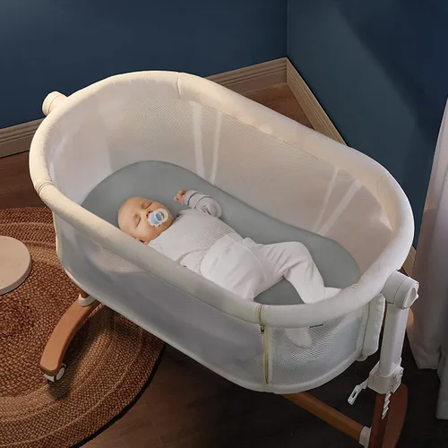 Miniatura 6 de Juego de 4 sábanas ajustables de moisés para bebé niño y niña, juego de sábanas universales de microfibra suave para colchón rectangular ovalado