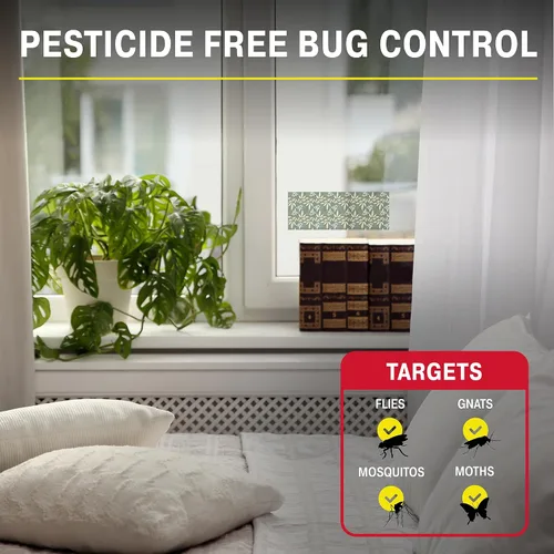 Miniatura 6 de Catchmaster Trampas decorativas para moscas de ventana, paquete de 12, tiras de mosquitos y moscas de la fruta para interiores, atrapa insectos