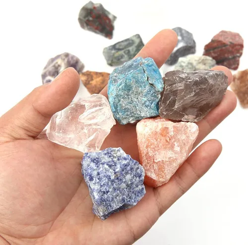 Miniatura 7 de Cristales en bruto de amazonita, cristales curativos grandes de 1.25-2.0 pulgadas, piedras naturales rugosas, cristal para pulir piedras, cabujones