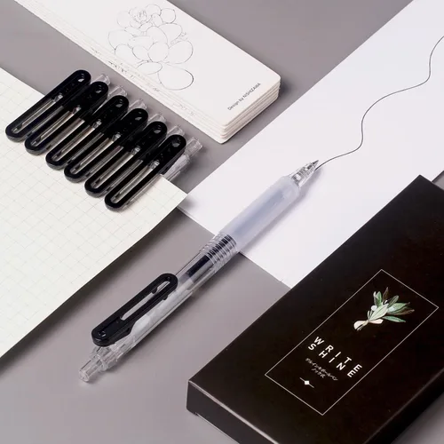 Miniatura 2 de XIZE SH Bolígrafos de gel ultra finos, paquete de 12 bolígrafos de gel de tinta negra de 0.015 in, tamaño de línea, bolígrafos de escritura suave