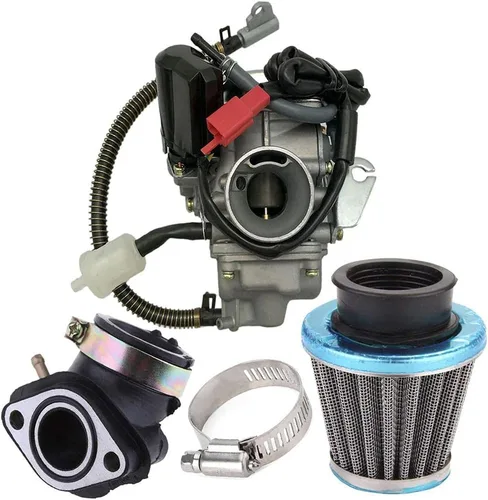 Carburador de 150cc para motores GY6 de 4 tiempos con ahorque eléctrico para motocicleta, scooter 152QMJ 157QMI con colector de admisión