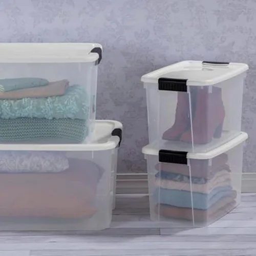 Miniatura 6 de Sterilite paquete de 12 unidades de contenedores de almacenamiento con pestillos ultra, con tapas, plástico transparente, 30 cuartos de galón