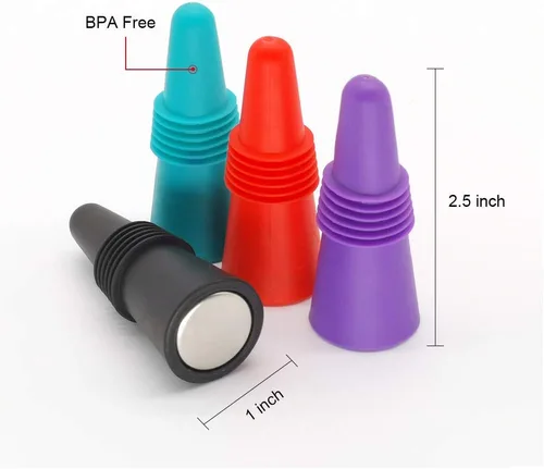 Miniatura 2 de 6 tapones de vino, tapón reutilizable de silicona para botella de vino espumoso y tapón para botella de bebidas con agarre superior para mantener