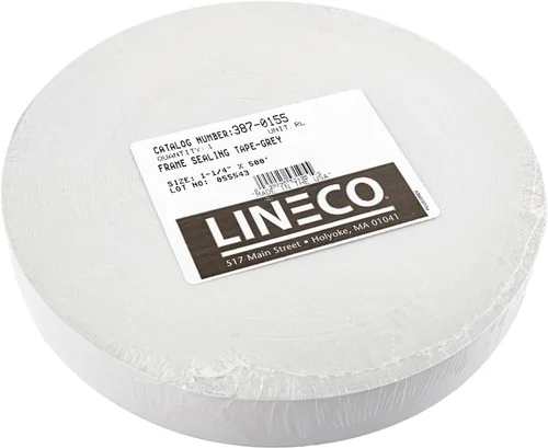 Lineco Cinta adhesiva de sellado de marco, rollo de 1.25 pulgadas x 500 pies, gris (387-0155)