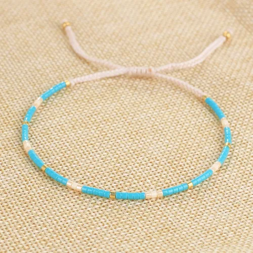 Miniatura 3 de KELITCH - Pulsera de cuentas de cristal de color bohemio, hecha a mano, joyas de la amistad para el verano