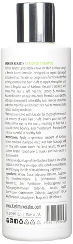 Miniatura 2 de Kashmir Keratin Champú enriquecido sin sulfato sin parabenos para todo tipo de cabello NUEVA PRESENTACIÓN (8 Fl. Oz)