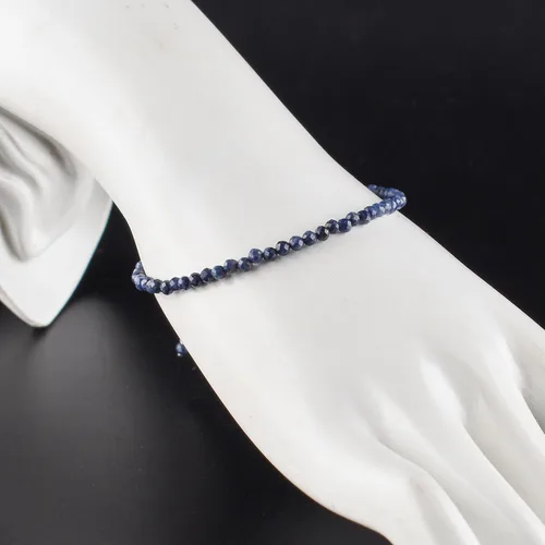 Miniatura 9 de InfinityGemsArt Natural Stone Beads Dainty Bracelet Jewelry for Women, Crystals and Gemstones Birthstone 925 Sterling Silver Chain 8 inch Gifts For