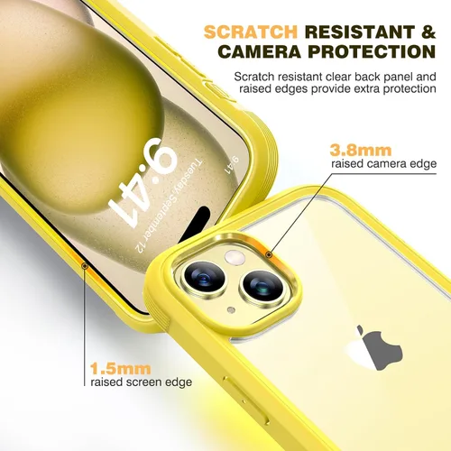 Miniatura 260 de Diaclara Funda diseñada para iPhone 16, mejorada [protección completa de la cámara], carcasa resistente de cuerpo completo con protector de pantalla