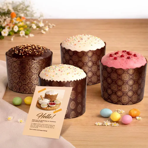 Miniatura 5 de Panettone - Molde de papel para hornear, 6 unidades, 25 onzas, grandes, paska kulich, pan, pasteles, formas, desechables, redondos, moldes