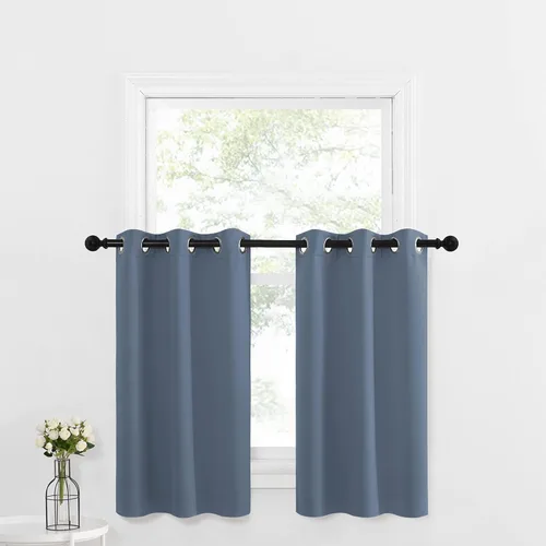 Miniatura 63 de NICETOWN Cortinas opacas de cocina para ventana sobre el fregadero, aislamiento térmico, decoración del hogar, pequeños niveles opacos con ojales