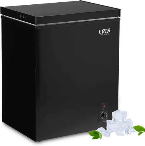 KRIB BLING - Congelador compacto tipo cofre con cesta removible, de 5.0 pies cúbicos, puerta superior abierta, independiente, congelador profundo