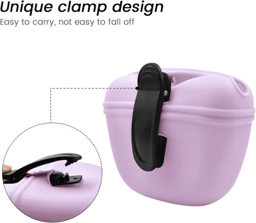 Miniatura 4 de AUDWUD Bolsa de Silicona para Premios de Perro, Con Clicker de Entrenamiento para Perros, Contenedor de Entrenamiento Portátil con Clip, Conveniente