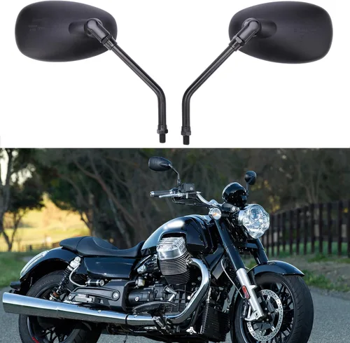 Miniatura 3 de Espejos retrovisores negros de 10 mm para manillar de motocicleta, compatibles con Honda, Kawasaki, Suzuki, scooter de crucero (negro)