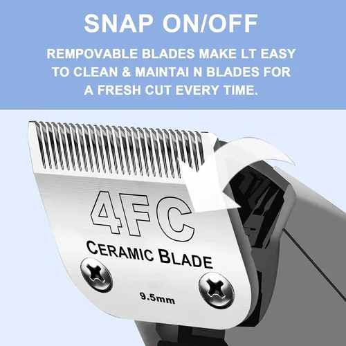 Miniatura 4 de 5 paquetes de cuchillas de repuesto para cortapelos de mascotas compatibles con Andis Pet Clipper/Oster A5/Wahl KM Series con cuchilla de cerámica