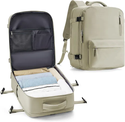 Miniatura 24 de VECAVE Mochila de mano para mujer, mochila de viaje grande aprobada por vuelo, impermeable de 14 pulgadas, mochila para laptop de negocios, mochila