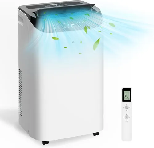 Aire acondicionado portátil de 12,000 BTU que enfría hasta 500 pies cuadrados, unidad de CA portátil 3 en 1 de eficiencia energética con control
