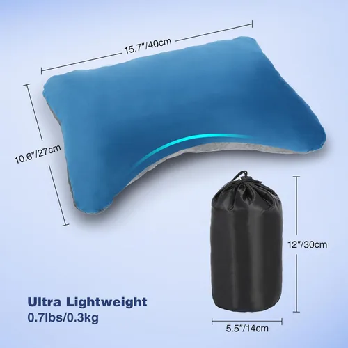 Miniatura 2 de REDCAMP Almohada de espuma viscoelástica para campamento, ligera y pequeña almohada de viaje con funda de almohada extraíble, fácil de limpiar