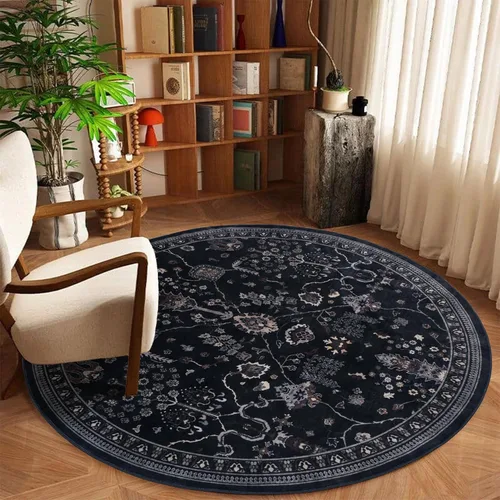 Miniatura 83 de GLN Rugs Traditional Collection - Alfombra de felpilla lavable a máquina, tradicional, antideslizante, alfombra de felpilla de pelo bajo, para sala