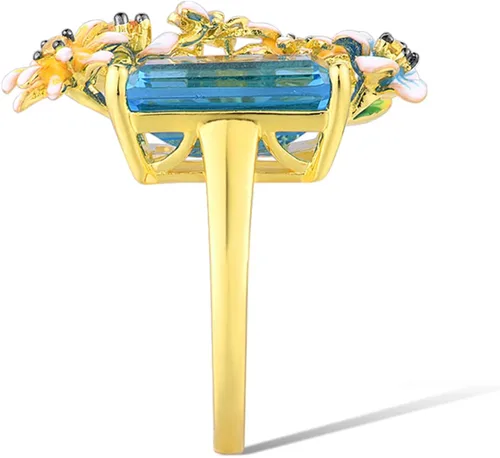 Miniatura 3 de Santuzza Anillo de plata de ley 925 con flores esmaltadas para mujer