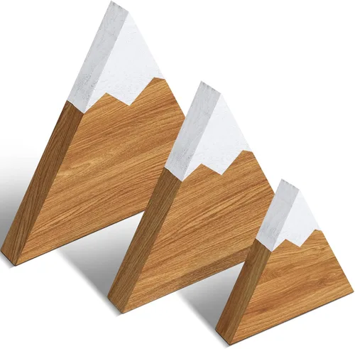 Maitys 3 piezas de 3 tamaños de decoración de estante de montaña, letrero de madera de granja, letrero de aventura de madera, decoración de Beige