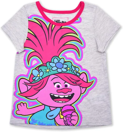 Miniatura 2 de Universal Trolls Poppy 2 Pack Short Sleeves Tee and Shorts Set for Girls, Kids Outfit Bundle
