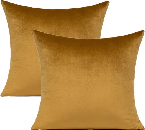 Miniatura 6 de Fundas de almohada de terciopelo de 16 x 16 pulgadas, color negro, fundas de almohada decorativas para sofá, fundas de almohada suaves, sólidas