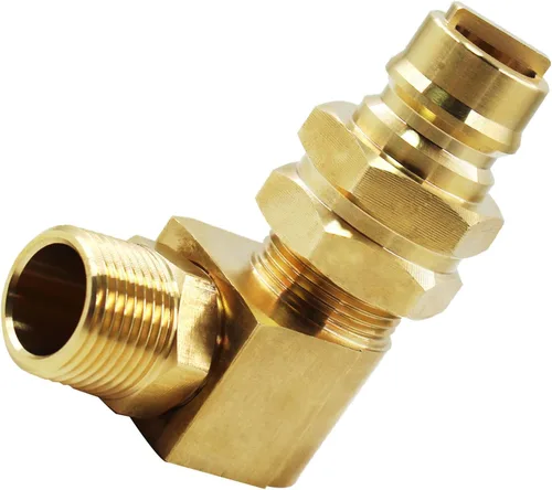 Miniatura 5 de MENSI Adaptador de codo de enchufe de conexión rápida de manguera natural NPT X 3/4 de 3/4 pulgadas para generador de combustible doble, regulador