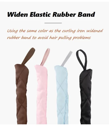Miniatura 4 de Diadema de varilla rizada sin calor rosa, nuevo diseño mejorado de ocho garras con rizos sin calor removibles y ajustables rosado1