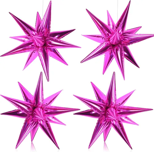 Miniatura 10 de Globos de papel de aluminio con forma de cono de estrella en explosión, negro, 20 pulgadas, para decoraciones de cumpleaños y graduaciones 2022, 50