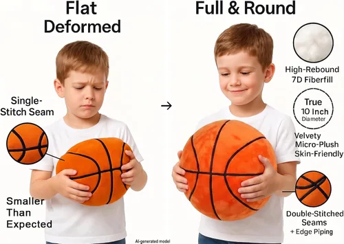 Miniatura 7 de Tplay - Almohada de felpa de baloncesto para niños: suave y resistente al desgarro, 1000+ juguete de peluche probado, regalos de juego en interiores