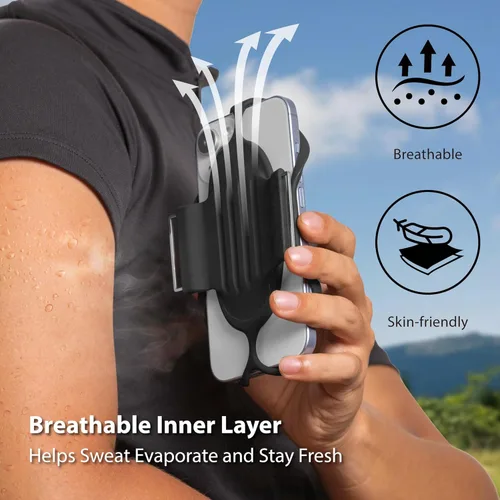 Miniatura 3 de BONE Run Tie 3, brazalete deportivo de silicona agradable al tacto con estructura de doble capa para disipación de calor, soporte de teléfono