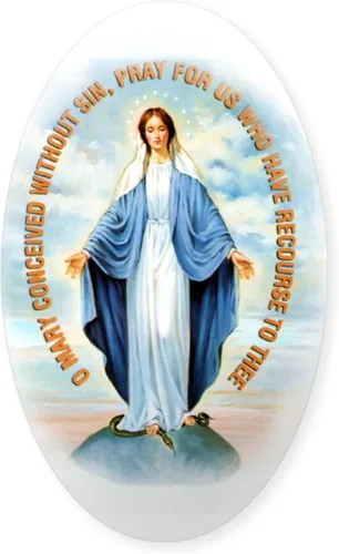 Miniatura 11 de CafePress - Adhesivo ovalado de la Virgen María de Fátima - Adhesivo ovalado para parachoques de coche Blanco - Pegatina Ovalada Virgen María Fátima