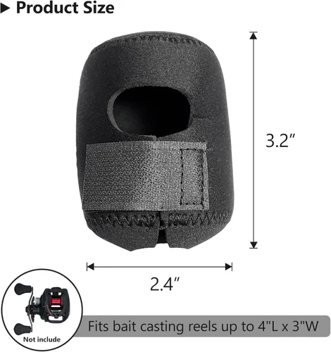 Miniatura 2 de Funda protectora para carrete de pesca, bolsa de neopreno para carrete giratorio, accesorios de vadeo al aire libre, 3.2 pulgadas de largo x 2.4